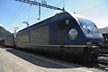 スイスBLS Re465型電気機関車重連貨物列車 BLS開通100周年マーク付き